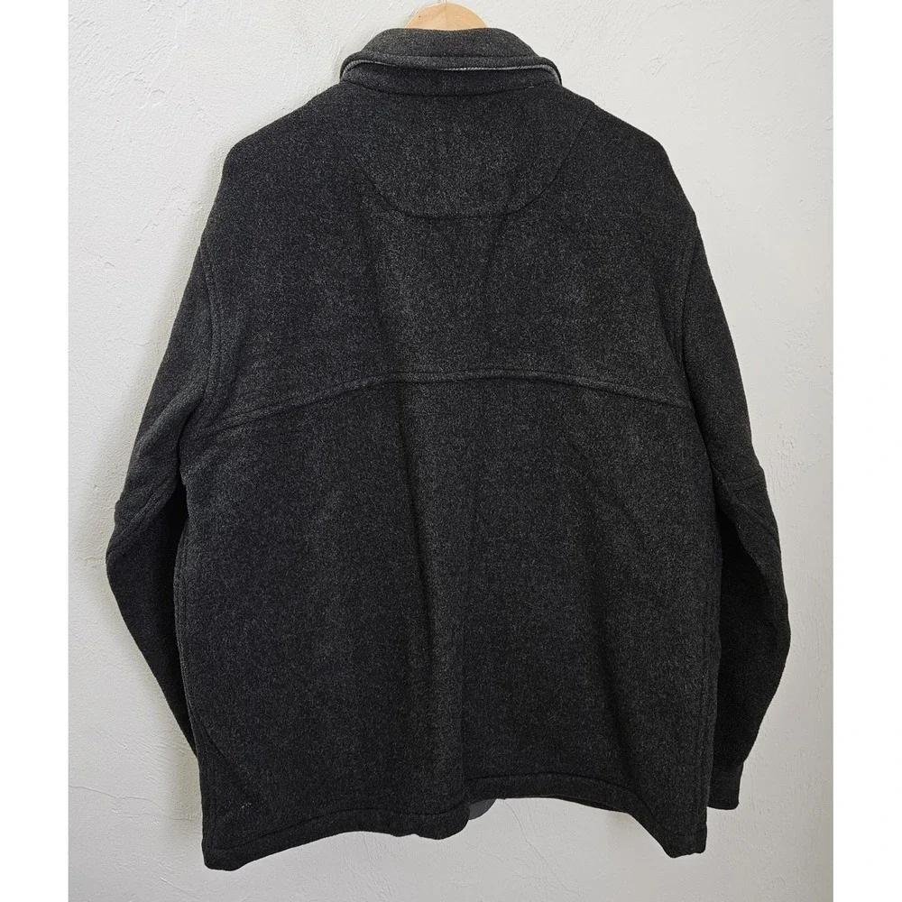 L.L. Bean Men's Size Large Charcoal Grey 3 in 1 Wool Blend Heavy Knit Field Coat
